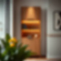 Elegant narrow shelf cabinet showcasing modern design