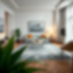 A beautifully designed fine cut rug in a modern living room setting