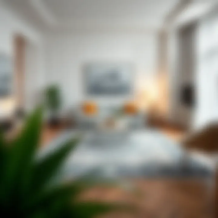 A beautifully designed fine cut rug in a modern living room setting