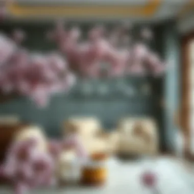 Cherry Blossoms in Interior Design A serene indoor space adorned with cherry blossom arrangements