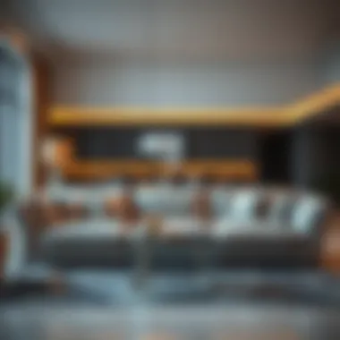 Luxurious fabric sofa in a modern living room setting