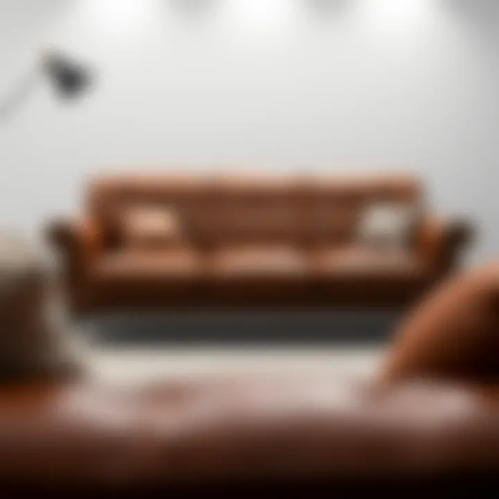 Stylish leather sofa showcasing elegance and comfort