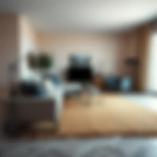 Stylish Jute Rug in Contemporary Design Elegant jute rug in a modern living room