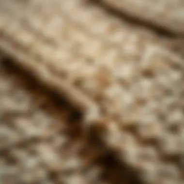 Close-up of jute rug texture