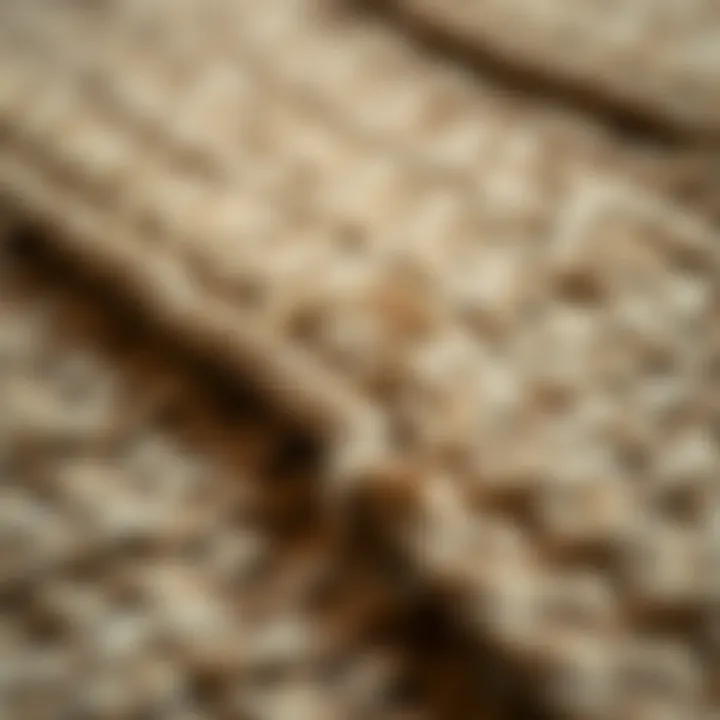 Close-up of jute rug texture