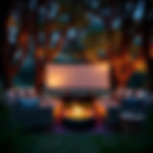Enchanting Outdoor Cinema Experience Stunning outdoor cinema setup under a canopy of trees