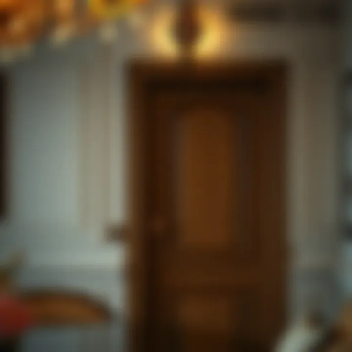 Luxurious interior enhanced by decorative door top sconce