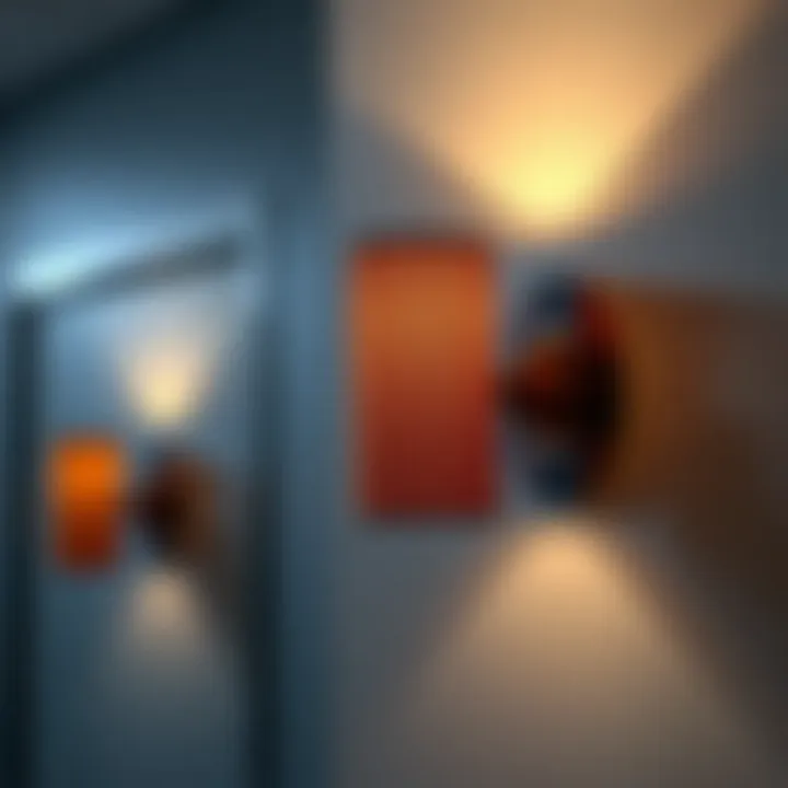 Stylish door top sconce design showcasing unique materials