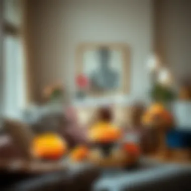 Charming Living Space with Paper Flower Decor A beautifully decorated living space with paper flowers as centerpieces