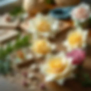 Crafting Materials for Paper Flowers Materials used for crafting paper flowers laid out aesthetically