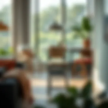 Elegant folding bar stool in a modern setting