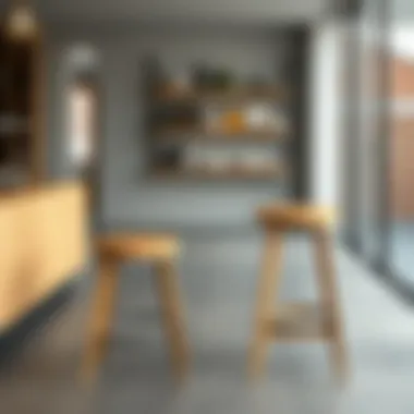 Compact folding bar stools showcasing space-saving design