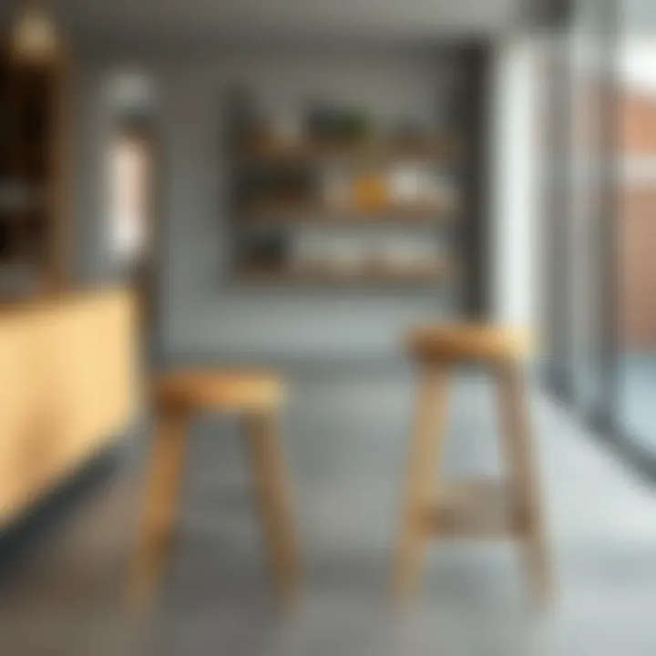 Compact folding bar stools showcasing space-saving design