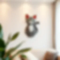 A stylish cat wall decoration enhancing modern interior design