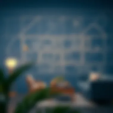 Custom Home Blueprint An intricate blueprint depicting the design process of a custom-built home.