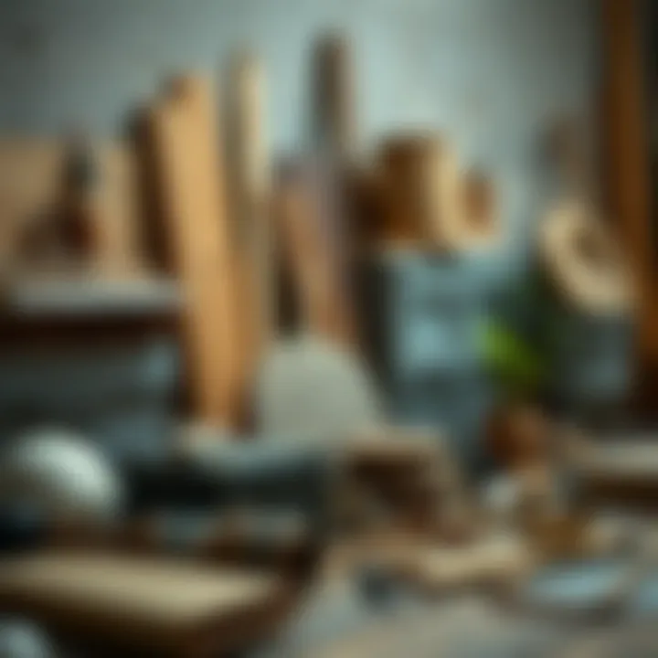 Diverse Construction Materials A collection of various materials suitable for DIY home construction.