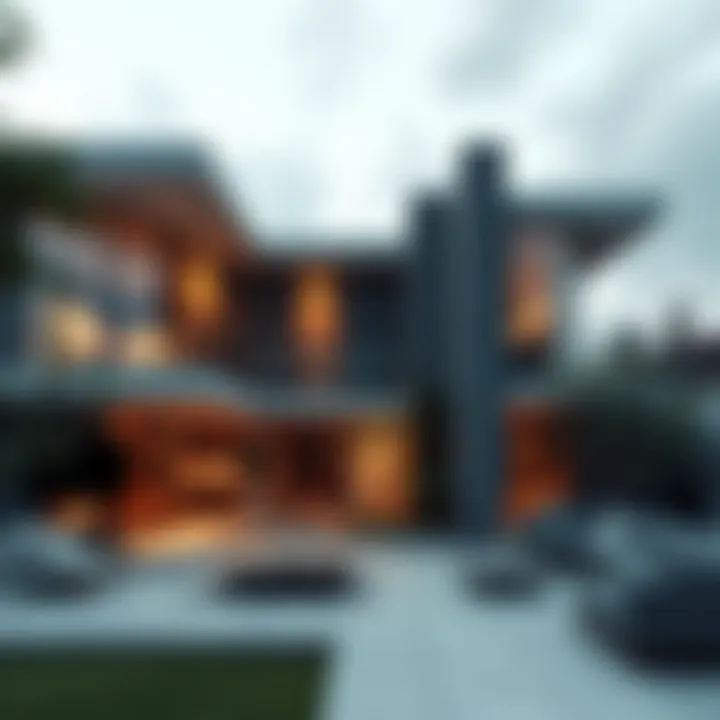 Innovative Architectural Elements A beautifully designed modern house showcasing innovative architectural elements.