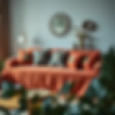 Chic Decor with Decorative Cushions Chic terracotta sofa cover featuring decorative cushions