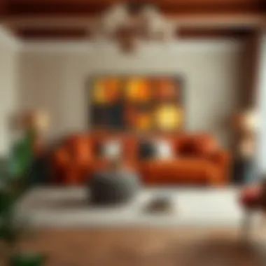 Terracotta Elegance in Home Decor Elegant living room featuring a terracotta colored sofa cover