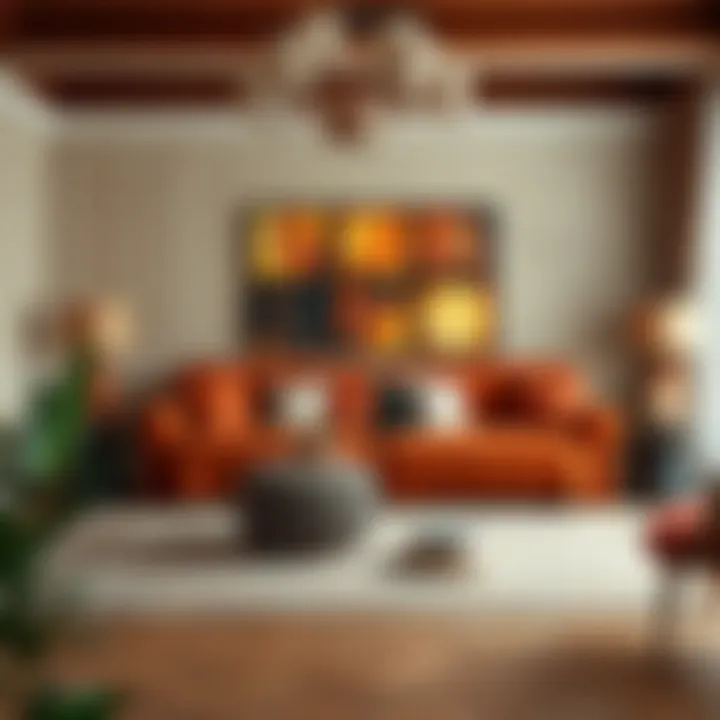 Terracotta Elegance in Home Decor Elegant living room featuring a terracotta colored sofa cover