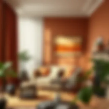 Harmonizing Terracotta with Neutral Tones Stylish combination of terracotta and neutral tones in interior design