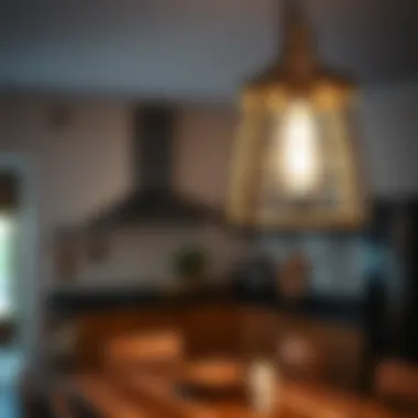 Rustic Farmhouse Style Light Fixture Rustic farmhouse style light fixture in a cozy kitchen