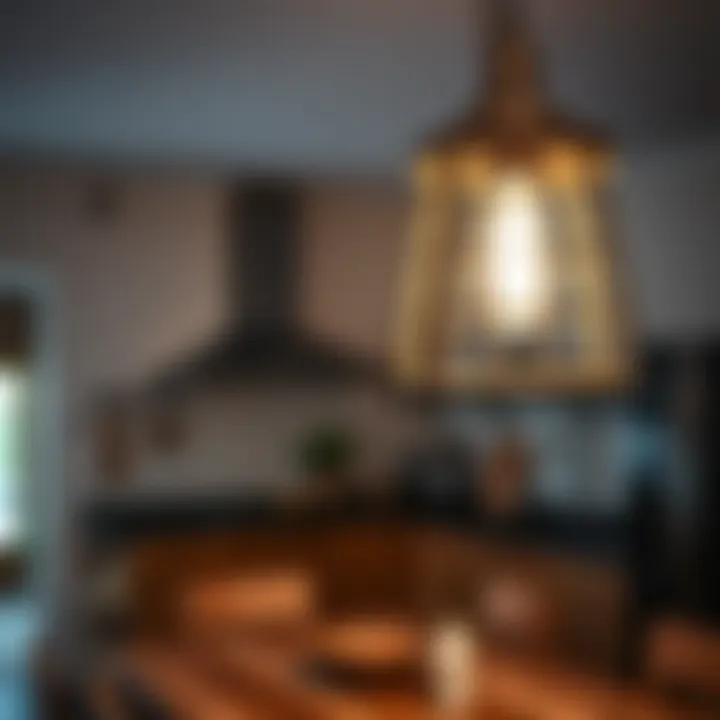 Rustic Farmhouse Style Light Fixture Rustic farmhouse style light fixture in a cozy kitchen