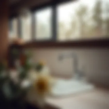 Trendy kitchen sink installation