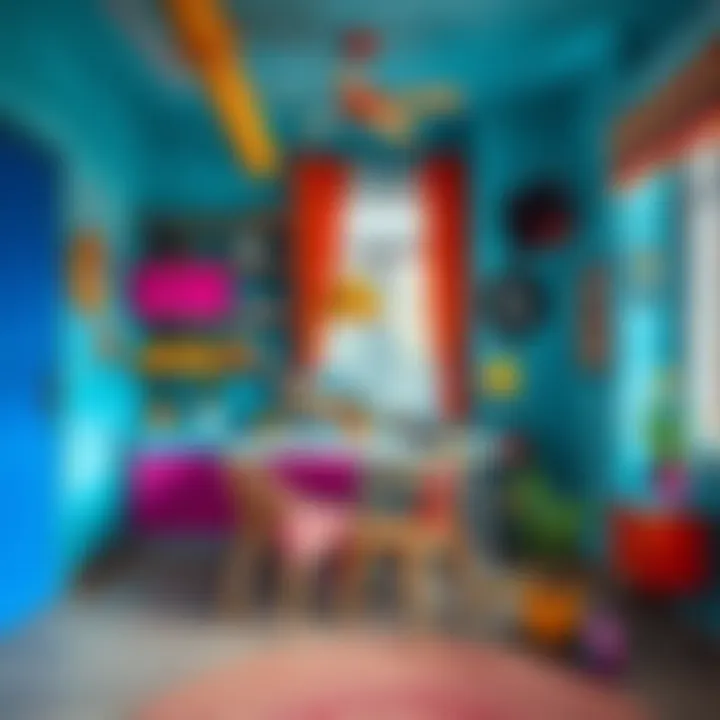 Colorful and Functional Workspace Colorful and functional workspace