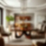 Elegant round table in a modern living space