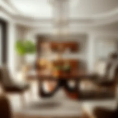 Sophisticated Round Table Design Elegant round table in a modern living space