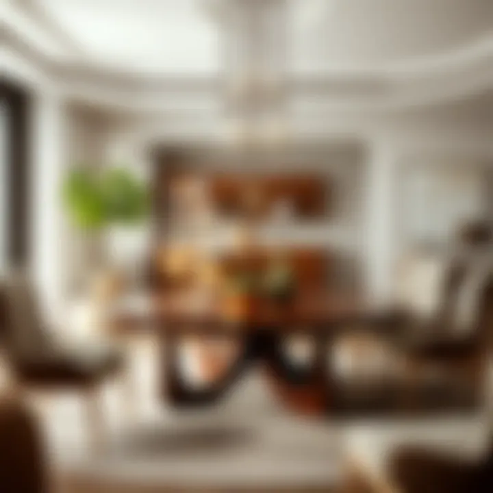 Sophisticated Round Table Design Elegant round table in a modern living space