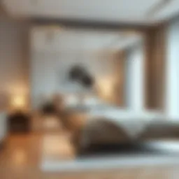 Stylish Koçtaş mirrored wardrobe in a modern bedroom setting