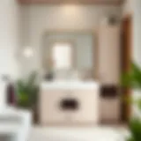 Stylish bathroom cabinet with integrated sink