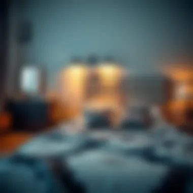 Stylish bedroom setup highlighting contemporary aesthetics