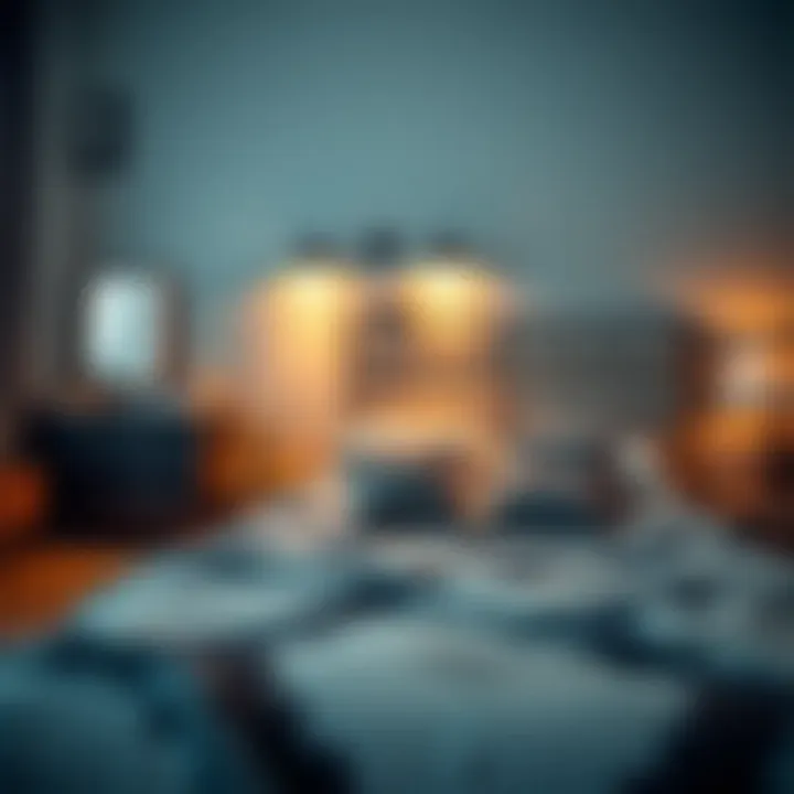 Stylish bedroom setup highlighting contemporary aesthetics