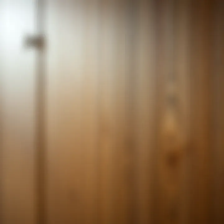 Close-up of Koçtaş wooden panel detailing and texture