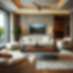 Contemporary living room featuring a stylish coffee table