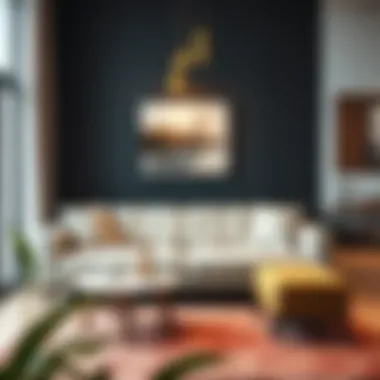 A well-arranged living space featuring a three-seater sofa