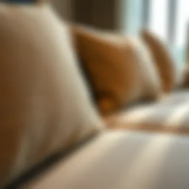 Close-up of fabric textures on a stylish sofa