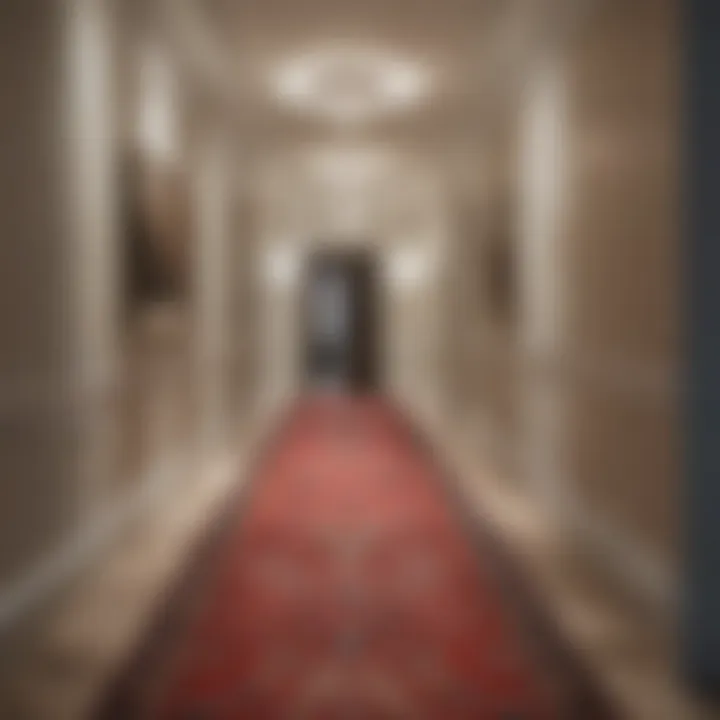 Stylish hallway design with a carpet