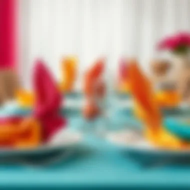 Vibrant Color Combinations for Table Settings Colorful fabric napkins arranged stylishly