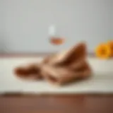 Elegant folded fabric napkin on a dining table