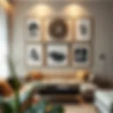 Elegant wall art arrangement enhancing modern decor