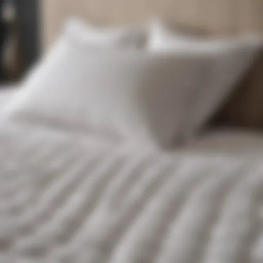 Close-up of a fitted mattress protector on a bed