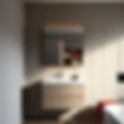 Elegant design of a bathroom cabinet with integrated mirror