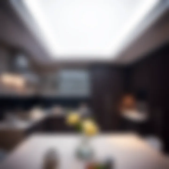 Stylish LED ceiling in a modern kitchen setting