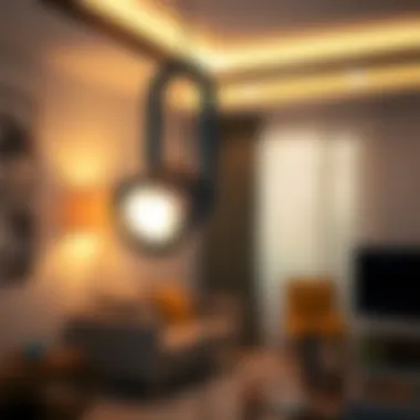 LED Spot Lamp in Action Close-up view of an LED spot lamp illuminating a room