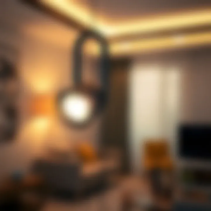 LED Spot Lamp in Action Close-up view of an LED spot lamp illuminating a room