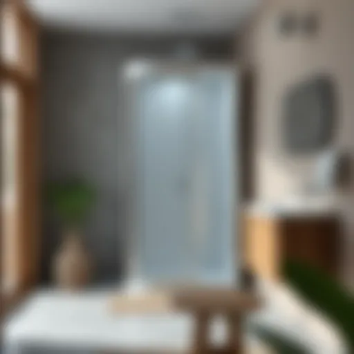 Stylish Second-Hand Shower Cabin in a Modern Setting A modern bathroom featuring a stylish second-hand shower cabin.